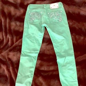 Cute Mint Green Miss Me Jeans